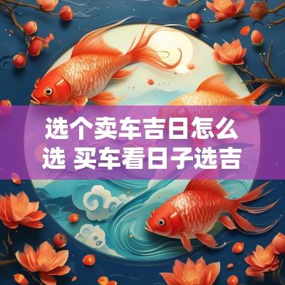 选个卖车吉日怎么选 买车看日子选吉日怎么看