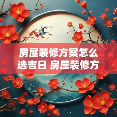 房屋装修方案怎么选吉日 房屋装修方案模板