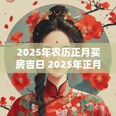 2025年农历正月买房吉日 2025年正月的黄道吉日吗