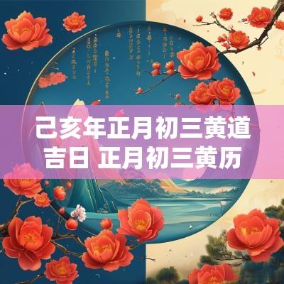 己亥年正月初三黄道吉日 正月初三黄历择吉日和吉日查询