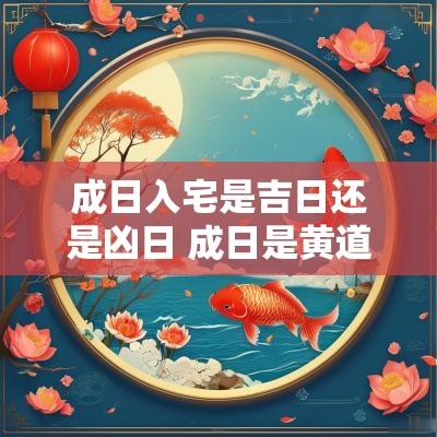 成日入宅是吉日还是凶日 成日是黄道吉日吗