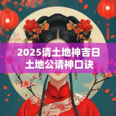 2025请土地神吉日 土地公请神口诀