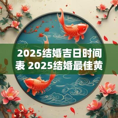 2025结婚吉日时间表 2025结婚最佳黄道吉日一览表2025
