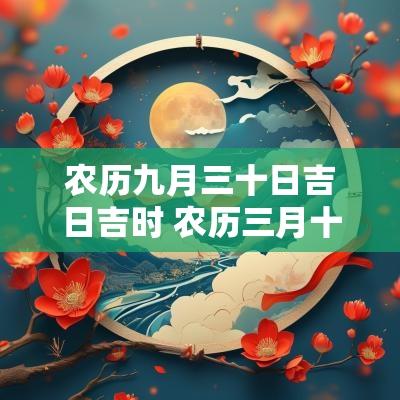 农历九月三十日吉日吉时 农历三月十九日宜忌