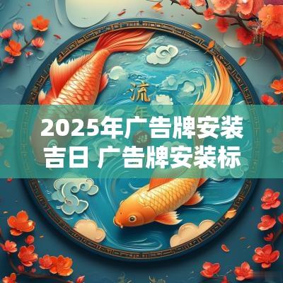 2025年广告牌安装吉日 广告牌安装标准