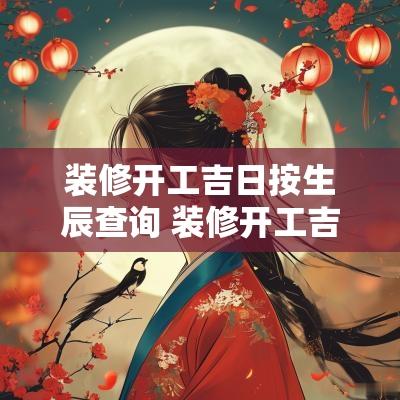 装修开工吉日按生辰查询 装修开工吉日2025年