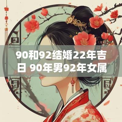 90和92结婚22年吉日 90年男92年女属相婚姻合不合适