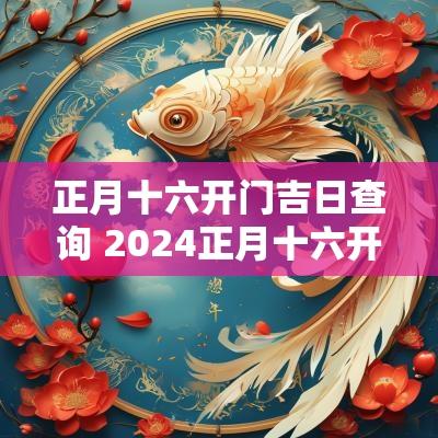 正月十六开门吉日查询 2025正月十六开业吉利吗