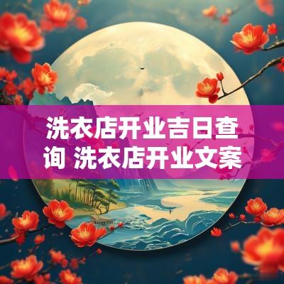 洗衣店开业吉日查询 洗衣店开业文案