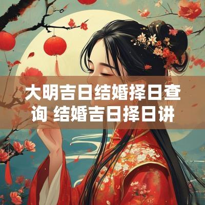 大明吉日结婚择日查询 结婚吉日择日讲究