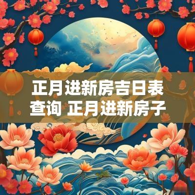 正月进新房吉日表查询 正月进新房子哪个日子好