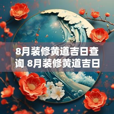 8月装修黄道吉日查询 8月装修黄道吉日
