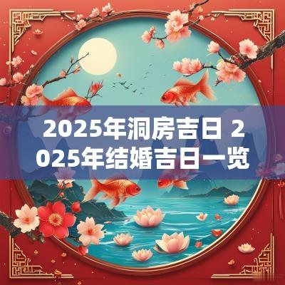 2025年洞房吉日 2025年结婚吉日一览表