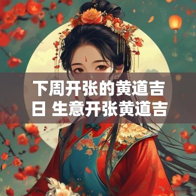 下周开张的黄道吉日 生意开张黄道吉日