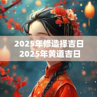 2025年修造择吉日 2025年黄道吉日