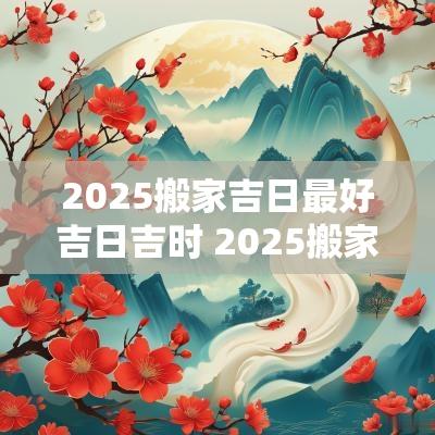 2025搬家吉日最好吉日吉时 2025搬家吉日
