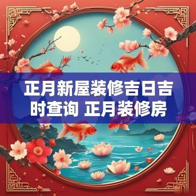 正月新屋装修吉日吉时查询 正月装修房子吉日有哪几天