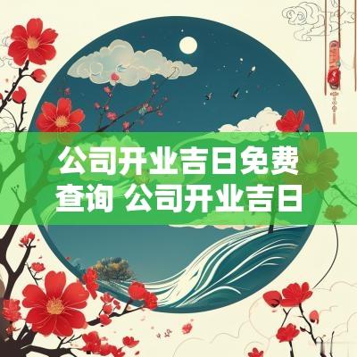 公司开业吉日免费查询 公司开业吉日查询