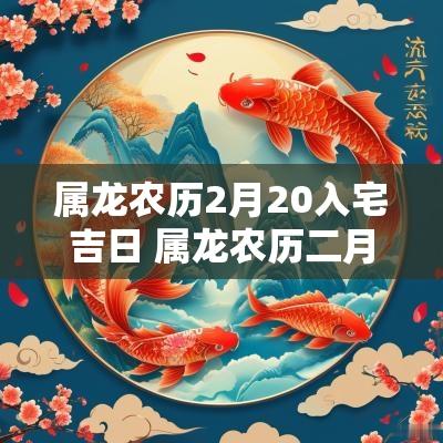 属龙农历2月20入宅吉日 属龙农历二月哪天搬家好