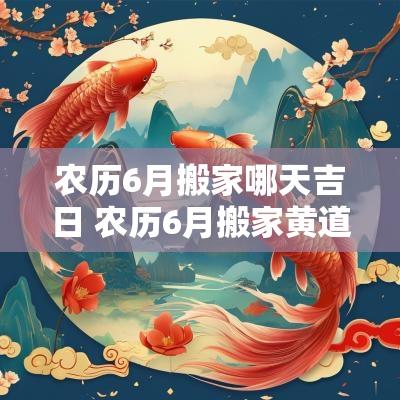 农历6月搬家哪天吉日 农历6月搬家黄道吉日2025