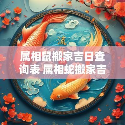 属相鼠搬家吉日查询表 属相蛇搬家吉日查询表