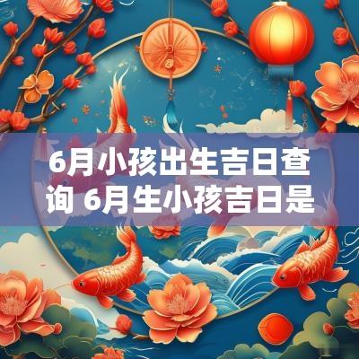6月小孩出生吉日查询 6月生小孩吉日是哪几天