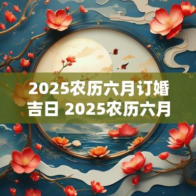 2025农历六月订婚吉日 2025农历六月订婚吉日查询