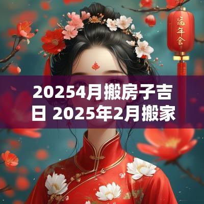 20254月搬房子吉日 2025年2月搬家入宅黄道吉日