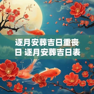 逐月安葬吉日重丧日 逐月安葬吉日表图
