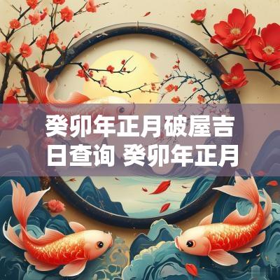 癸卯年正月破屋吉日查询 癸卯年正月出行吉日