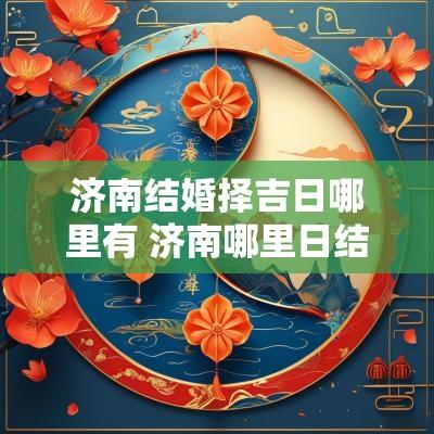 济南结婚择吉日哪里有 济南哪里日结比较多的地方