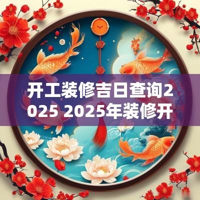 开工装修吉日查询2025 2025年装修开工黄道吉日