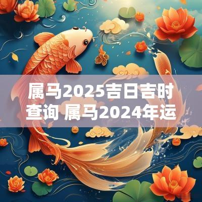 属马2025吉日吉时查询 属马2025年运势及运程详解