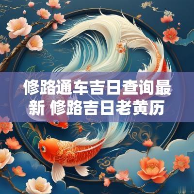 修路通车吉日查询最新 修路吉日老黄历查询