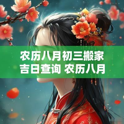 农历八月初三搬家吉日查询 农历八月初三搬家好吗