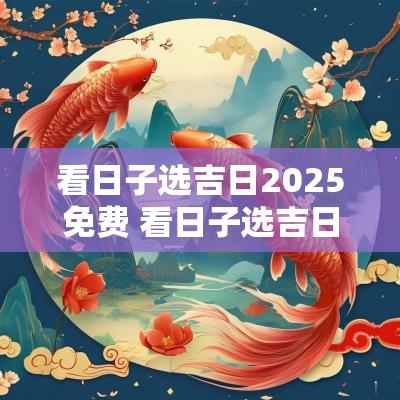 看日子选吉日2025免费 看日子选吉日2025