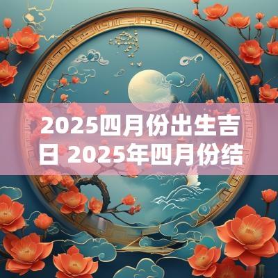 2025四月份出生吉日 2025年四月份结婚吉日