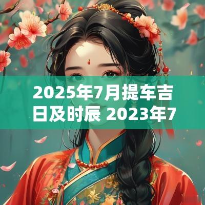2025年7月提车吉日及时辰 2025年7月15日时辰提车