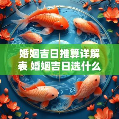 婚姻吉日推算详解表 婚姻吉日选什么老黄历