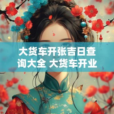 大货车开张吉日查询大全 大货车开业的祝福语