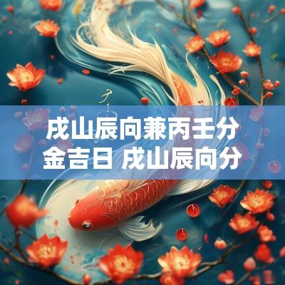 戌山辰向兼丙壬分金吉日 戌山辰向分金