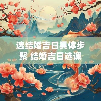 选结婚吉日具体步聚 结婚吉日选课