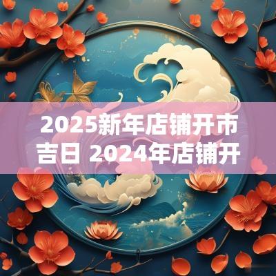 2025新年店铺开市吉日 2025年店铺开业吉日