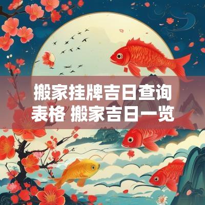 搬家挂牌吉日查询表格 搬家吉日一览表