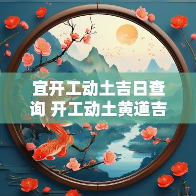 宜开工动土吉日查询 开工动土黄道吉日查询