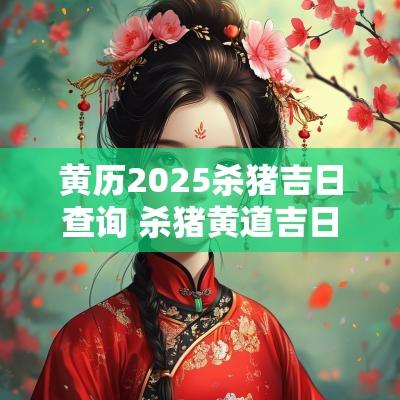 黄历2025杀猪吉日查询 杀猪黄道吉日查询2025