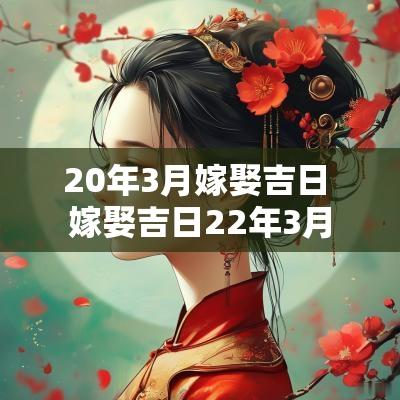 20年3月嫁娶吉日 嫁娶吉日22年3月