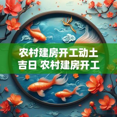 农村建房开工动土吉日 农村建房开工动土吉日时间