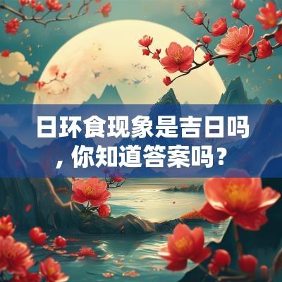 日环食现象是吉日吗, 你知道答案吗？