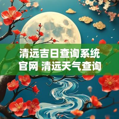 清远吉日查询系统官网 清远天气查询